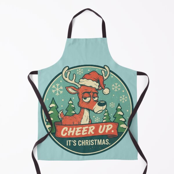 Item preview, Cheer Up It's Christmas - Funny Grumpy Reindeer Sarcastic Vintage. designed and sold by jheinart.