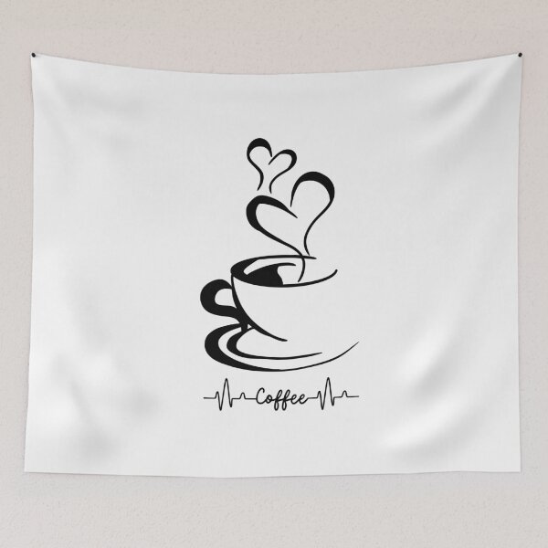 Item preview, Love Coffee Minimalist Heart Cup Illustration designed and sold by AchraffPrint.