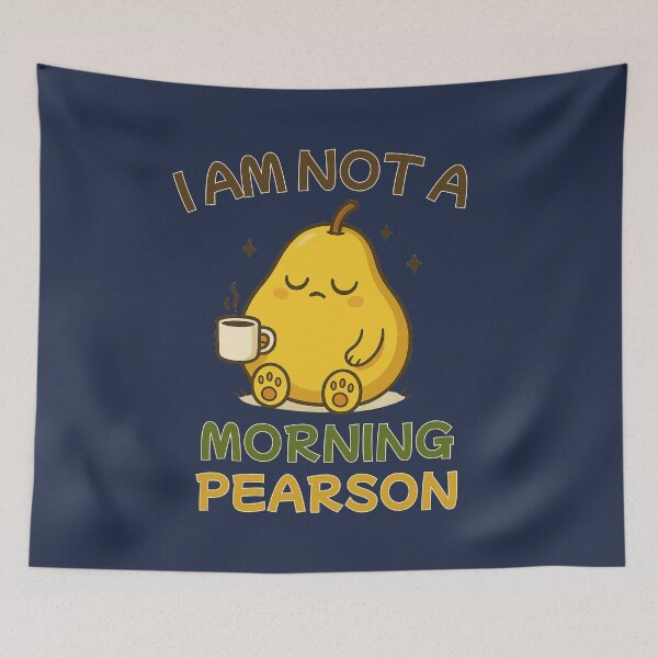 Item preview, “I Am Not a Morning Pearson – Cute Sleepy Pear Coffee Pun Design” designed and sold by RokaWorld.