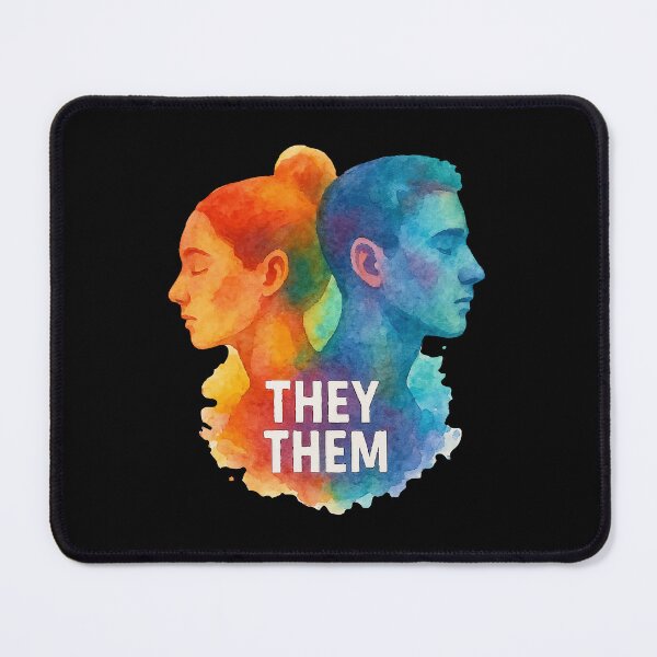 Item preview, They Them Pronouns LGBTQ+ Nonbinary Rainbow Watercolor Design designed and sold by Madeline Binder Art & Design.