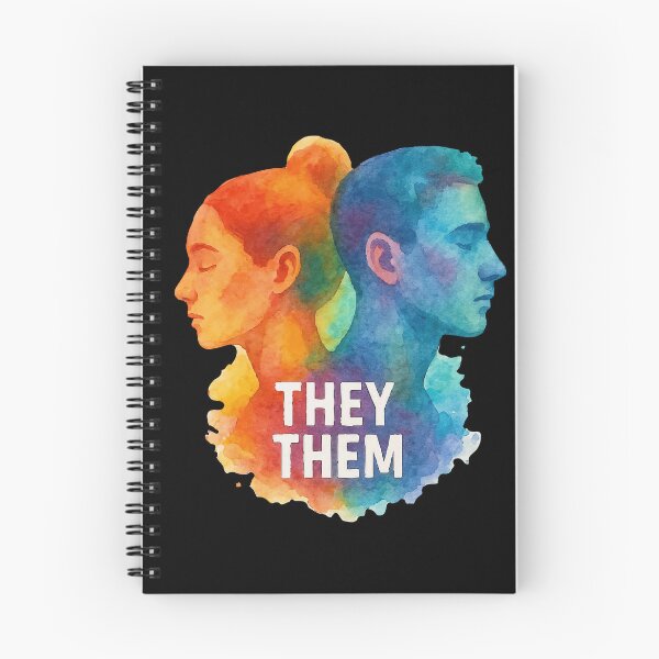 Item preview, They Them Pronouns LGBTQ+ Nonbinary Rainbow Watercolor Design designed and sold by Madeline Binder Art & Design.