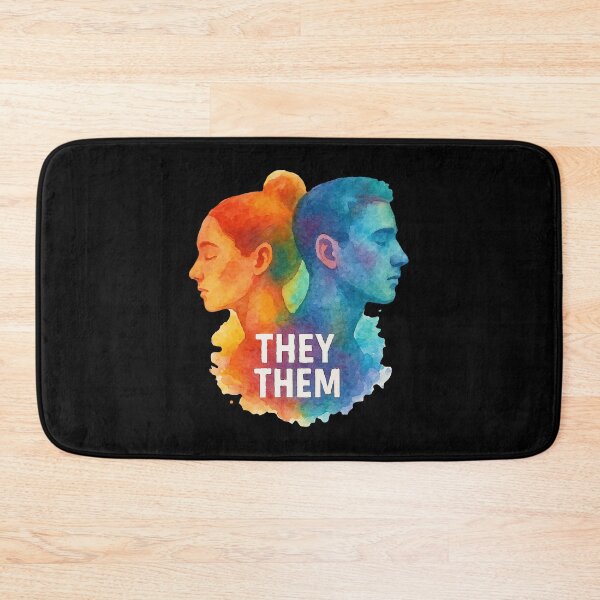 Item preview, They Them Pronouns LGBTQ+ Nonbinary Rainbow Watercolor Design designed and sold by Madeline Binder Art & Design.