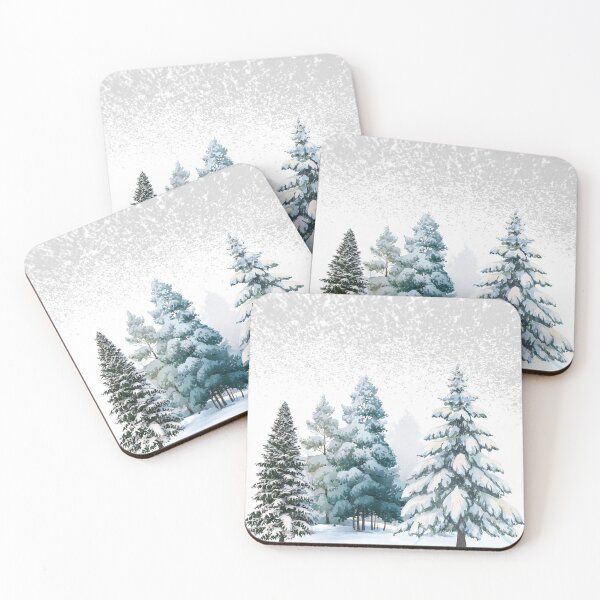 Item preview, Winter Snowy Mountain Landscape | Minimal Winter Forest Illustration designed and sold by Quitecorner.