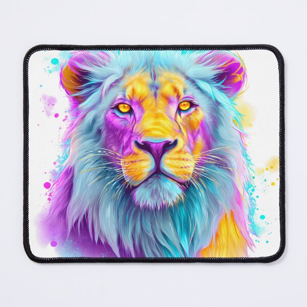 Item preview, Vibrant Neon Lion Portrait designed and sold by DuncanMaxStar .