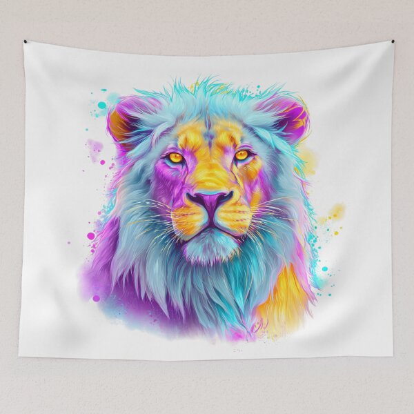 Item preview, Vibrant Neon Lion Portrait  designed and sold by DuncanMaxStar .