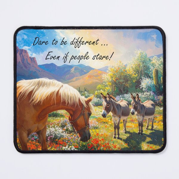 Item preview, Palomino Pony and Donkey Motivational "Dare To Be Different" designed and sold by JHonaker.