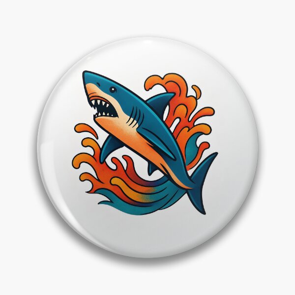 Item preview, Shark Splash Retro Ocean Illustration designed and sold by Amr Siam.