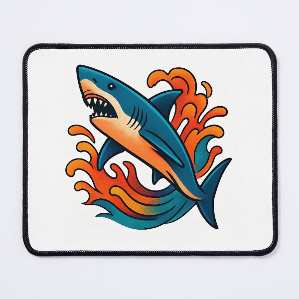 Item preview, Shark Splash Retro Ocean Illustration designed and sold by Amr Siam.