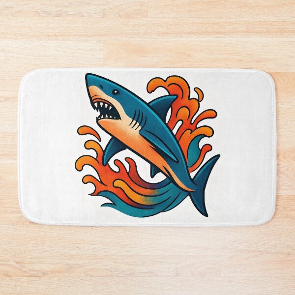 Item preview, Shark Splash Retro Ocean Illustration designed and sold by Amr Siam.