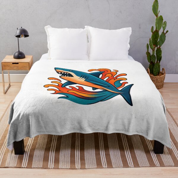 Item preview, Shark Splash Retro Ocean Illustration designed and sold by Amr Siam.