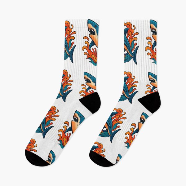 Item preview, Shark Splash Retro Ocean Illustration designed and sold by Amr Siam.