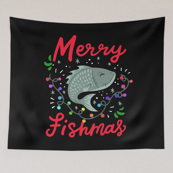 Item preview, Merry Fishmas: Funny Fishing Christmas Design designed and sold by ChaaiTee.