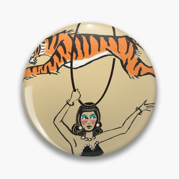 Item preview, Circus girl with tiger traditional tattoo designed and sold by Ukemonkey.