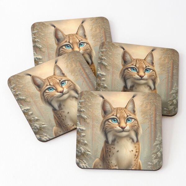 Item preview, Cute Lynx in Winter Forest designed and sold by PetsArt.