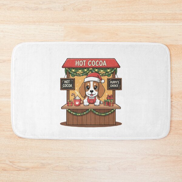Item preview, Beagle Puppy at Christmas Market Hot Cocoa Stand - Cute Christmas Dog designed and sold by The Real Life Symphony.