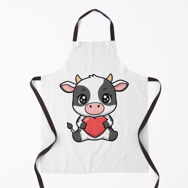 Item preview, Cute Kawaii Cow Holding Heart Cartoon Illustration designed and sold by Cute Stickers Machine.