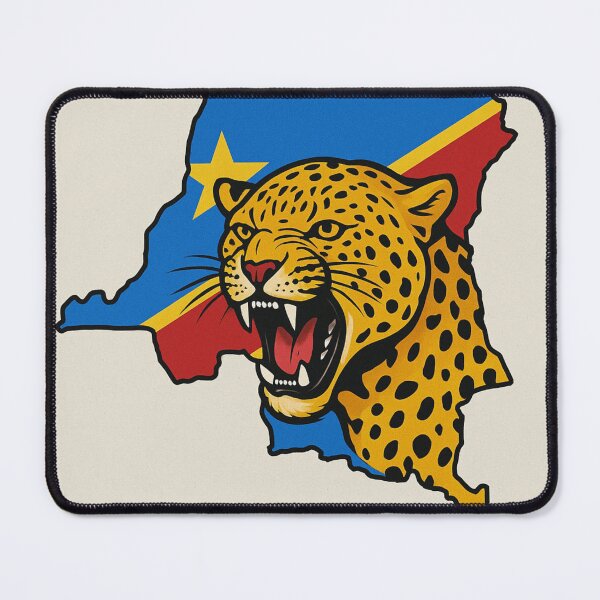 Item preview, Congolese Pride - Map of Congo with Roaring Leopard designed and sold by BTRartstudio .