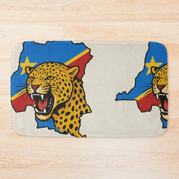 Item preview, Congolese Pride - Map of Congo with Roaring Leopard designed and sold by BTRartstudio .