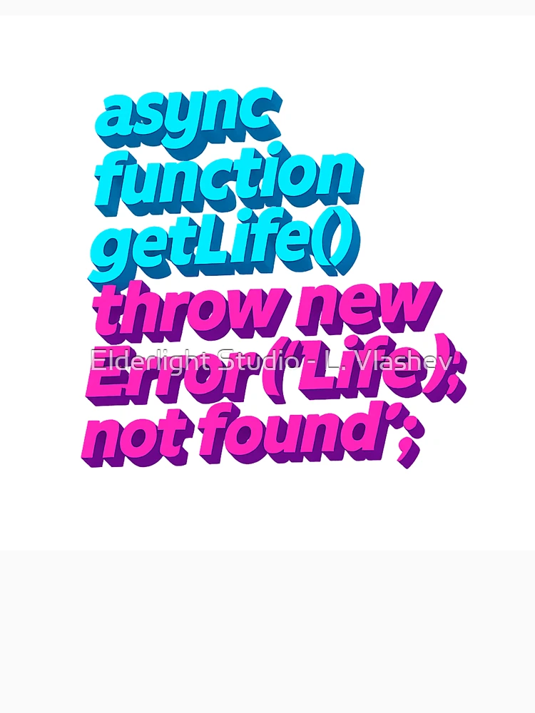 Thumbnail 6 of 6, Pullover Hoodie, Funny JavaScript Error Code Quote designed and sold by Elderlight Studio - L. Vlashev.