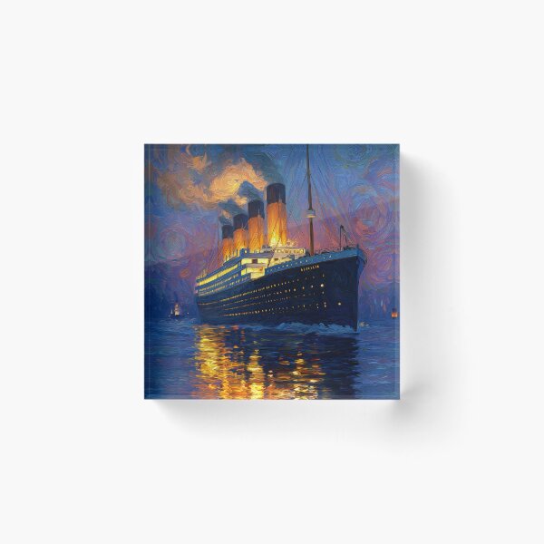 Item preview, Titanic Ocean Liner Impressionist Painting designed and sold by ArgentoArt.