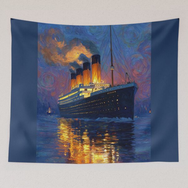 Item preview, Titanic Ocean Liner Impressionist Painting designed and sold by ArgentoArt.