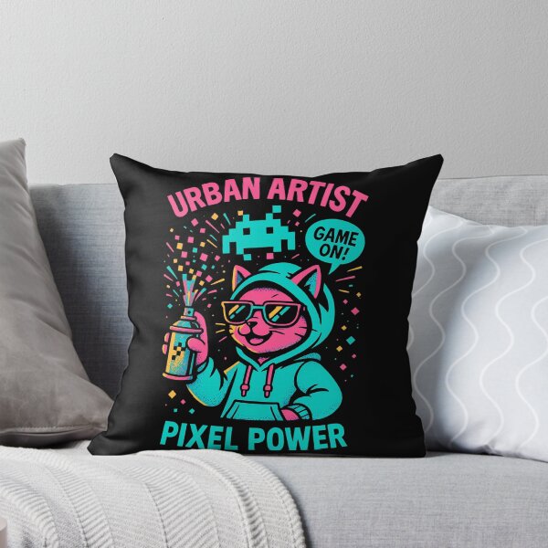 Item preview, Retro Pixel Art Graffiti Cat designed and sold by SholoStudio.
