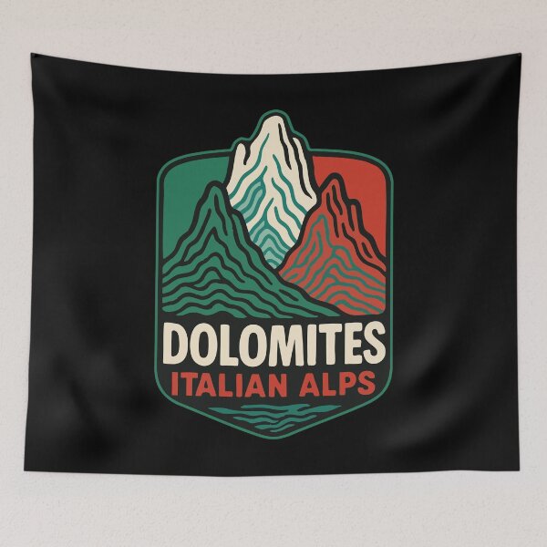Item preview, Dolomites Mountain Italy Retro Travel designed and sold by TomFrontierArt.