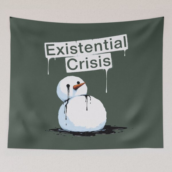 Item preview, Existential Crisis Melting Snowman, Funny Dark Humor designed and sold by DoceVaga.