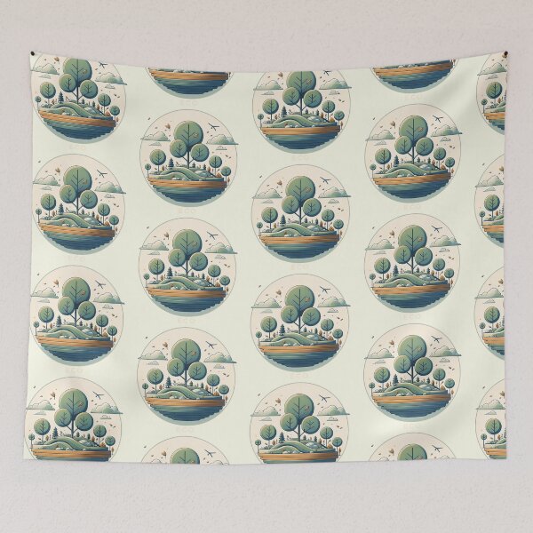 Item preview, Eco Minimalist Forest Landscape Illustration designed and sold by SholoStudio.