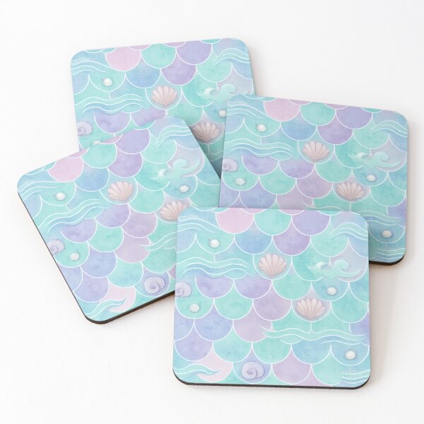 Item preview, Mermaidcore Pastel Seashell & Wave Seamless Pattern designed and sold by Ombrya.