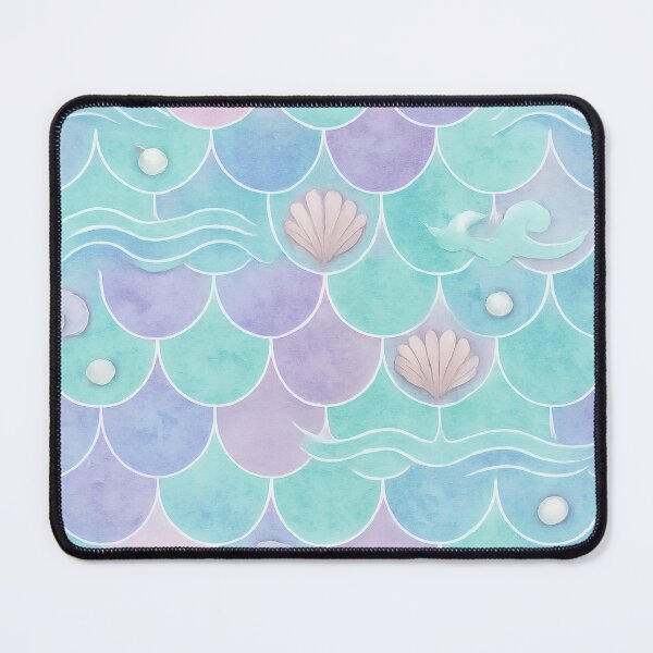 Item preview, Mermaidcore Pastel Seashell & Wave Seamless Pattern designed and sold by Ombrya.