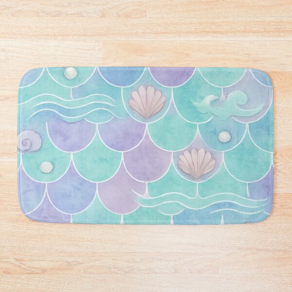 Item preview, Mermaidcore Pastel Seashell & Wave Seamless Pattern designed and sold by Ombrya.