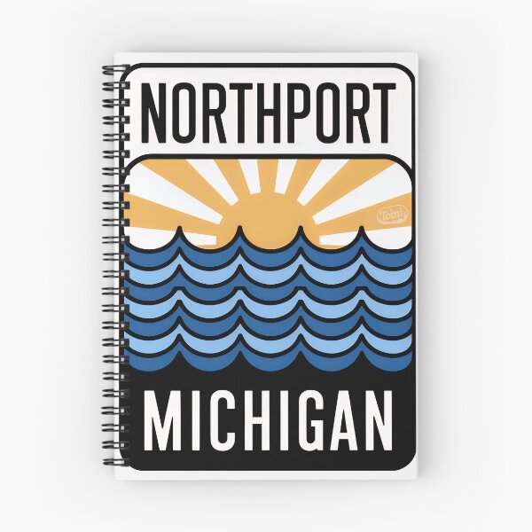 Item preview, Northport Michigan - Retro Sunset Sign designed and sold by TheOldMittenIllustrated.
