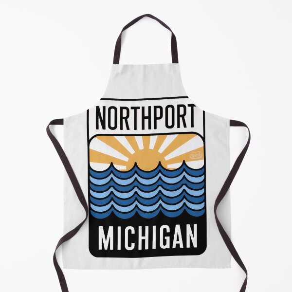 Item preview, Northport Michigan - Retro Sunset Sign designed and sold by TheOldMittenIllustrated.