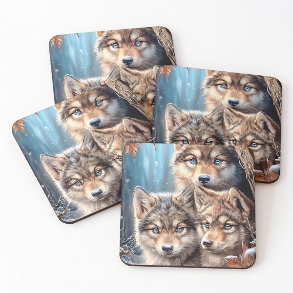 Item preview, Three Wolves in Winter Forest designed and sold by PetsArt.
