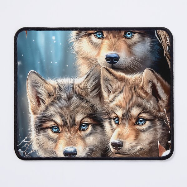 Item preview, Three Wolves in Winter Forest designed and sold by PetsArt.