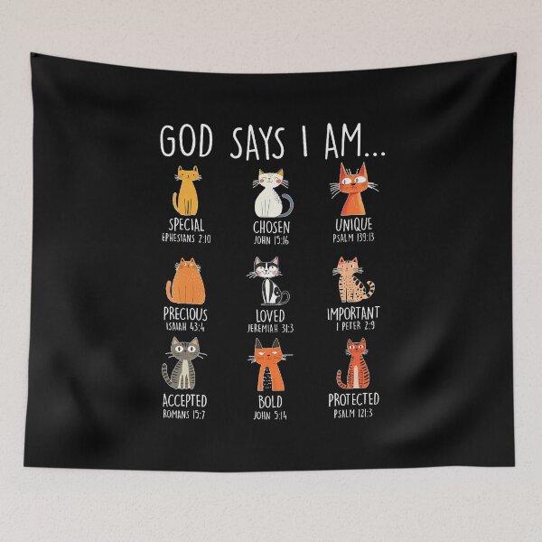 Item preview, God Say I Am Loved Funny Cat Kitten Cat Lover Womens Kids designed and sold by LeanneSandra.