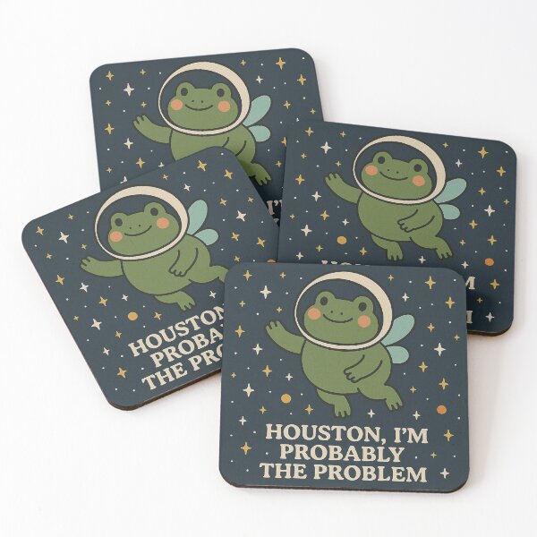 Item preview, Houston I’m Probably The Problem – Funny Space Frog Meme Sticker designed and sold by Florarts.