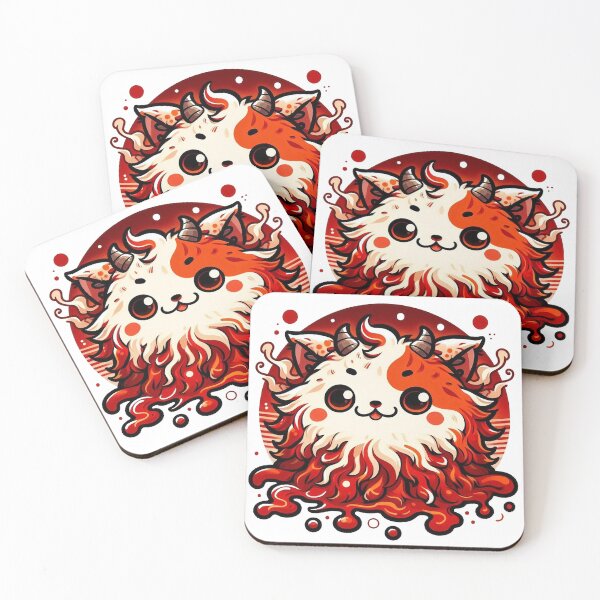 Item preview, Kawaii Demon Cat Fluffy Yokai Art designed and sold by BigBlueArt.