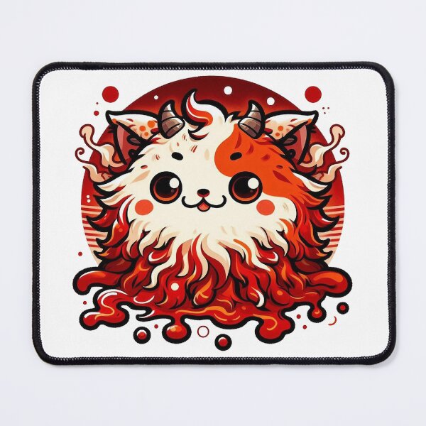 Item preview, Kawaii Demon Cat Fluffy Yokai Art designed and sold by BigBlueArt.