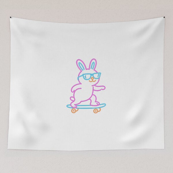 Item preview, Neon Bunny on Roller Skates — Cute Vibrant Illustration designed and sold by UmniTok.