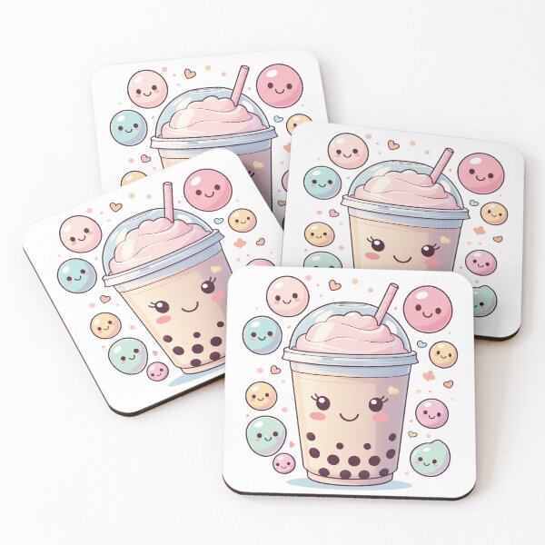 Item preview, Kawaii Bubble Tea Cup Character – Cute Food Illustration designed and sold by LaurannaDesign.