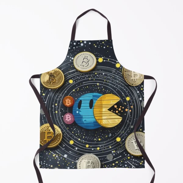 Item preview, Bitcoin Solar System – Bitcoin & Altcoin Galaxy Space Pacman Illustration designed and sold by NFTDesignsBLV.