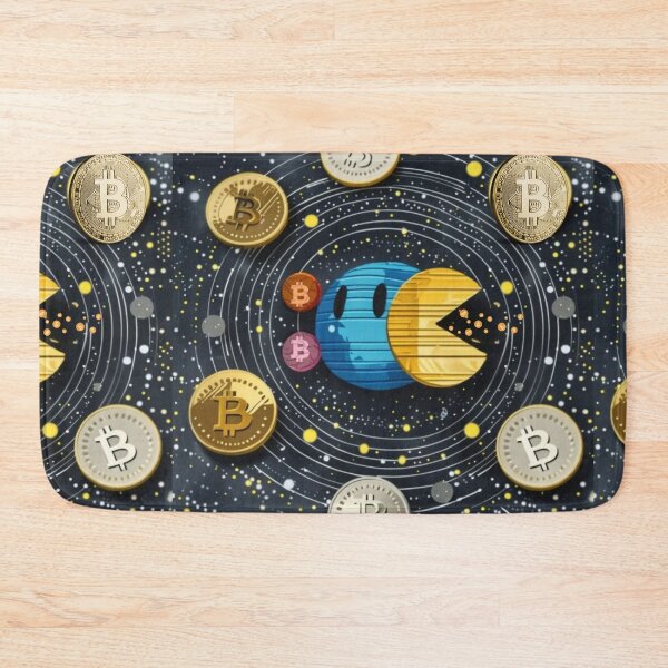Item preview, Bitcoin Solar System – Bitcoin & Altcoin Galaxy Space Pacman Illustration designed and sold by NFTDesignsBLV.