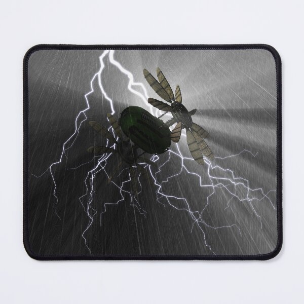 Item preview, Torpedo Guz | 3D Image: Insectoid Spaceship in Electric Storm, Lightning, and Rain designed and sold by Keltoi-art.