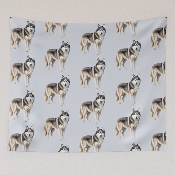 Item preview, Beautiful Husky Dog Looking Inquisitive designed and sold by Violet Peonies.