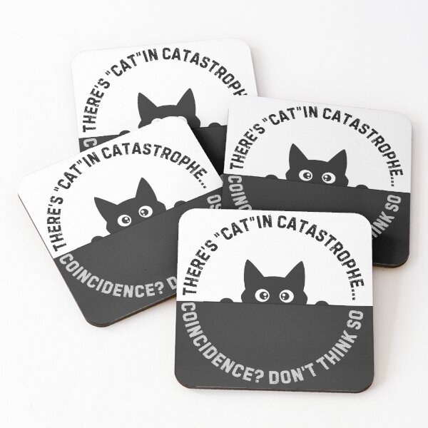 Item preview, Cat in Catastrophe – Peeking Black Cat Sarcasm Pun designed and sold by Panoramax.
