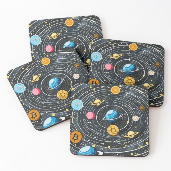 Item preview, Crypto Solar System – Bitcoin & Altcoin Galaxy Space Illustration designed and sold by NFTDesignsBLV.