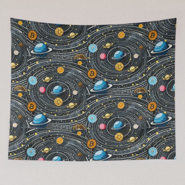 Item preview, Crypto Solar System – Bitcoin & Altcoin Galaxy Space Illustration designed and sold by NFTDesignsBLV.