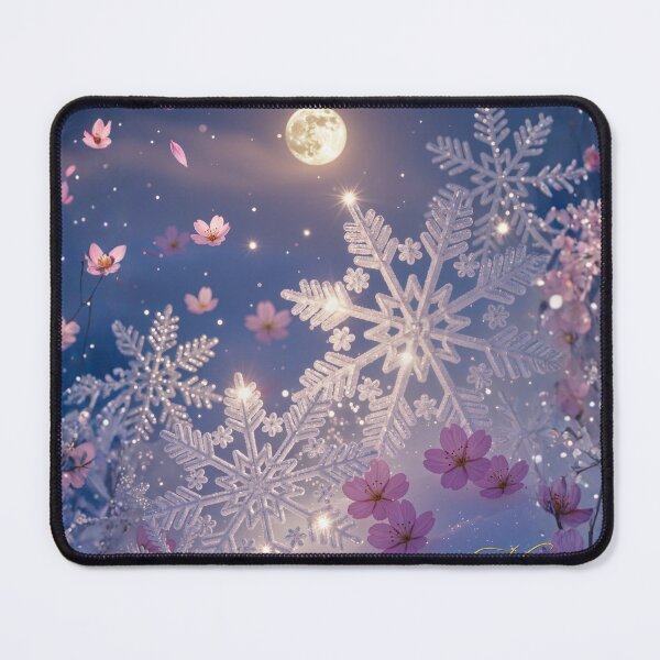 Item preview, Crystal Snowflakes and Sakura Petals 月夜の桜吹雪 designed and sold by CamillaCreation.